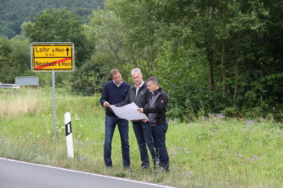 Besichtigung der geplanten Trasse für die Umgehung von Neustadt am Main mit Bürgermeister Stephan Morgenroth