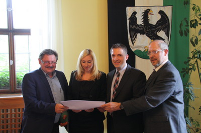 Staatssekretär Gerhard Eck zu Besuch im Rathaus Arnstein