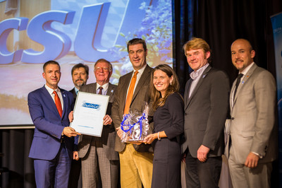 Ehrung von Roland Metz für seine über 60-jährige Mitgliedschaft in der CSU Main-Spessart gemeinsam mit Staatsminister Dr. Söder und den stellvertretenden Kreisvorsitzenden Michael Kleinfeller, Sabine Sitter, Dr. Thomas Schmitt und Alexander Hoffmann, MdB (von links nach rechts)