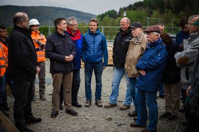 Besichtigung der Baustelle "Ortsumgehung Rieneck" mit dem CSU-Ortsverband und Dr. Fuchs vom Staatlichen Bauamt Würzburg